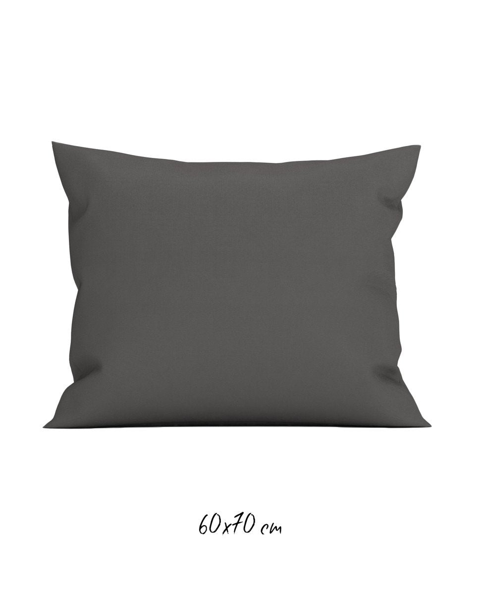 Poszewka 60x70 cm ciemnoszara - 100% Perkal-bawełniany