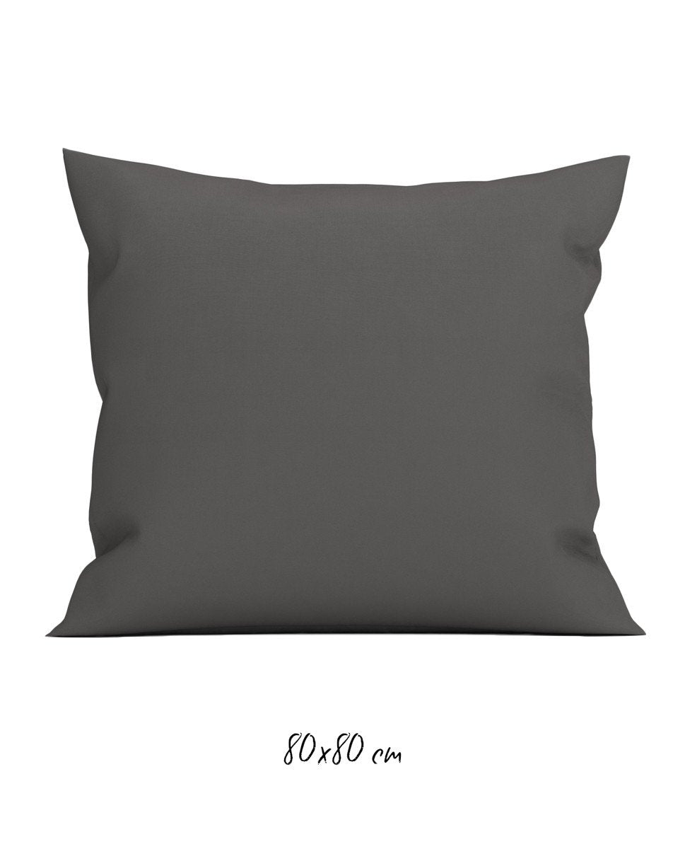 Poszewka 80x80 cm ciemnoszara - 100% Perkal-bawełniany