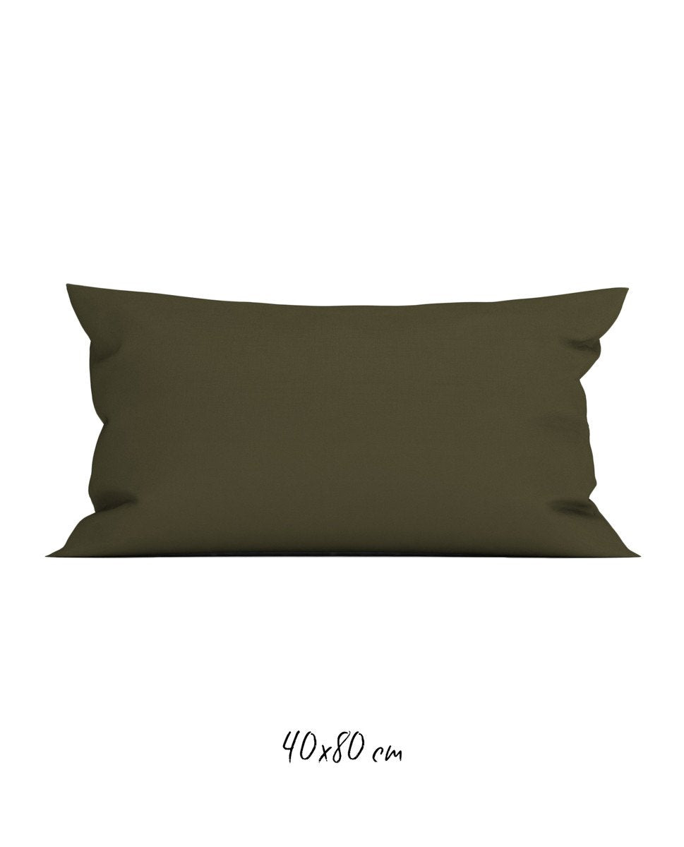 Poszewka 40x80 cm ciemnozielona - 100% Perkal-bawełniany