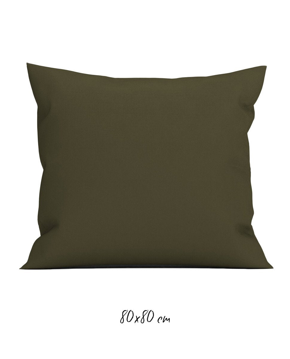 Poszewka 80x80 cm ciemnozielona - 100% Perkal-bawełniany