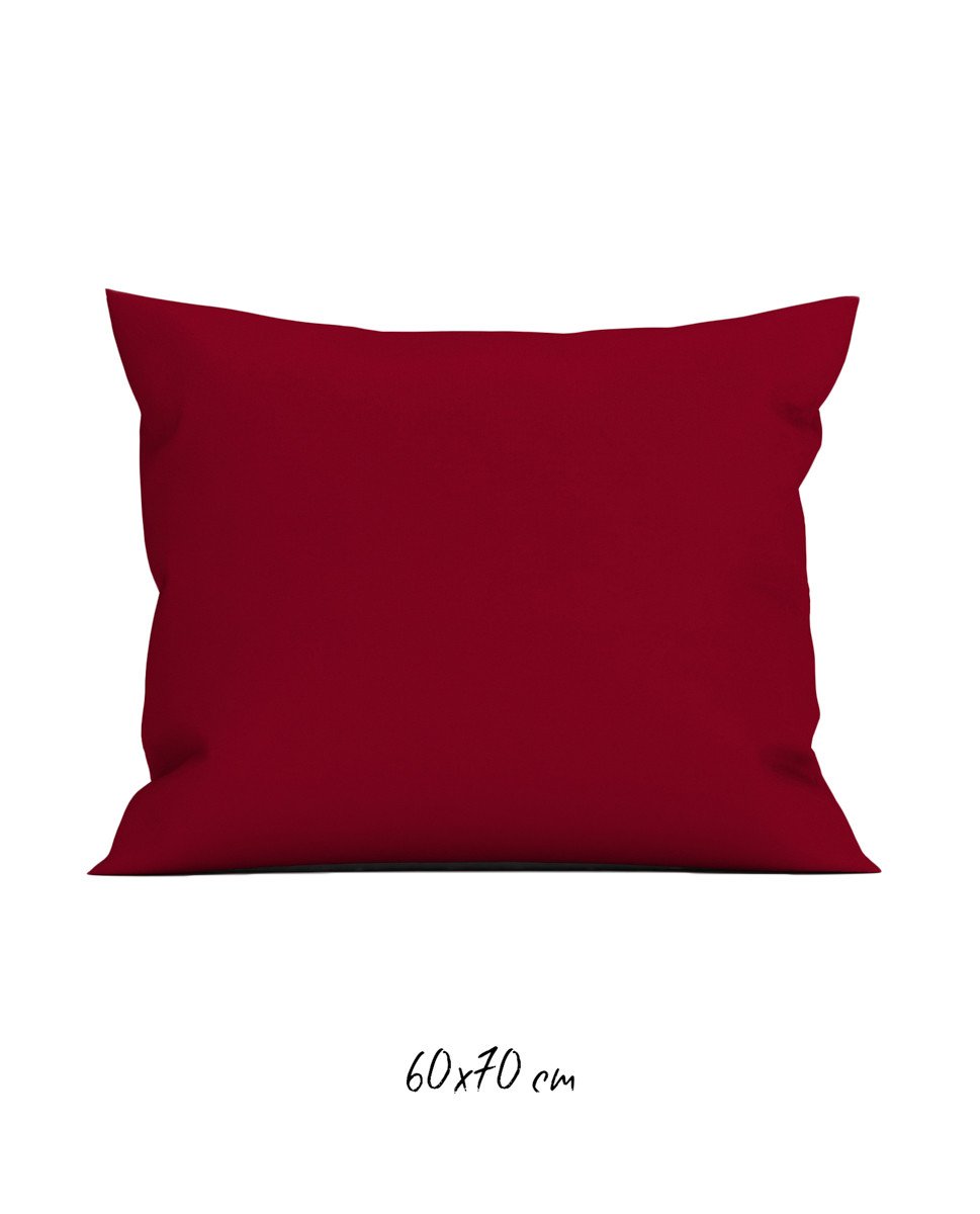 Poszewka 60x70 cm czerwona - 100% Perkal-bawełniany
