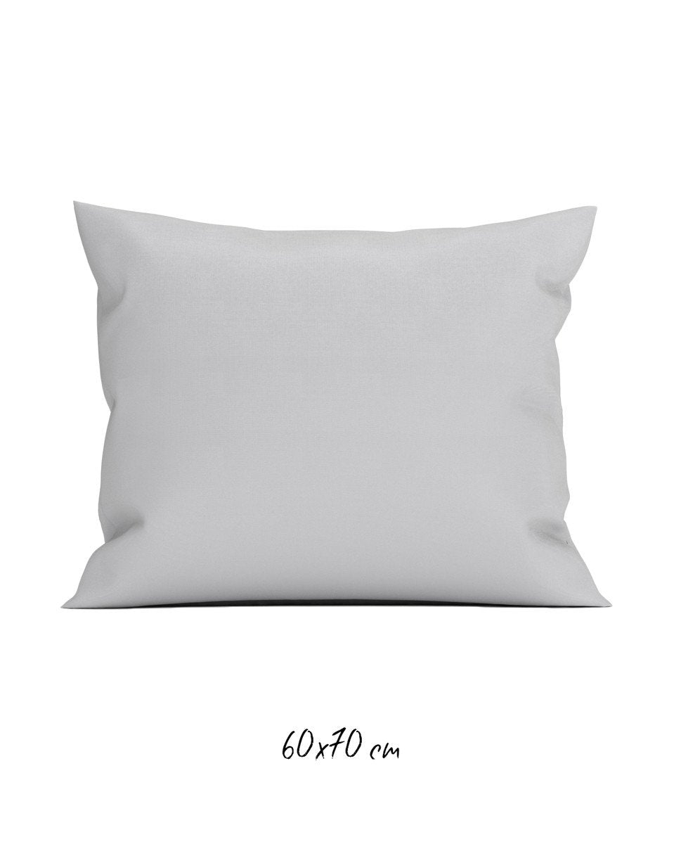 Poszewka 60x70 cm jasnoszara - 100% Perkal-bawełniany