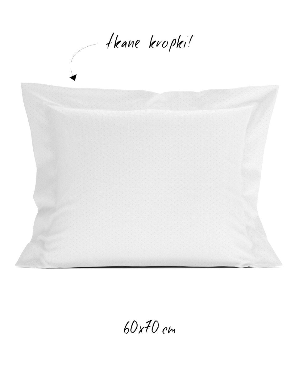 Poszewka hotelowa w tkane kropki 60x70 cm biała - 100% Satyna-bawełniana