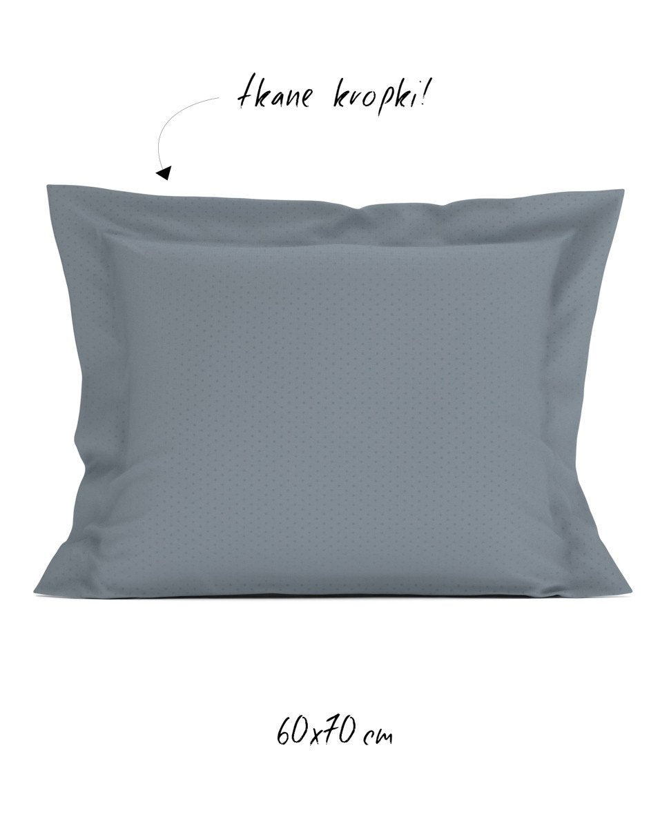 Poszewka hotelowa w tkane kropki 60x70 cm ciemnoniebieska - 100% Satyna-bawełniana
