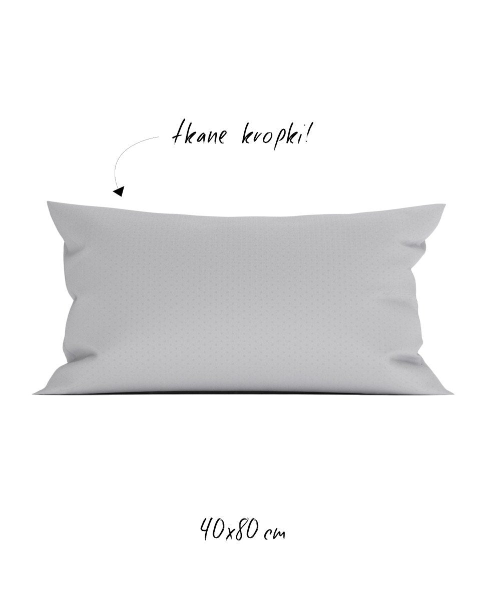 Poszewka hotelowa w tkane kropki 40x80 cm jasnoszara - 100% Satyna-bawełniana