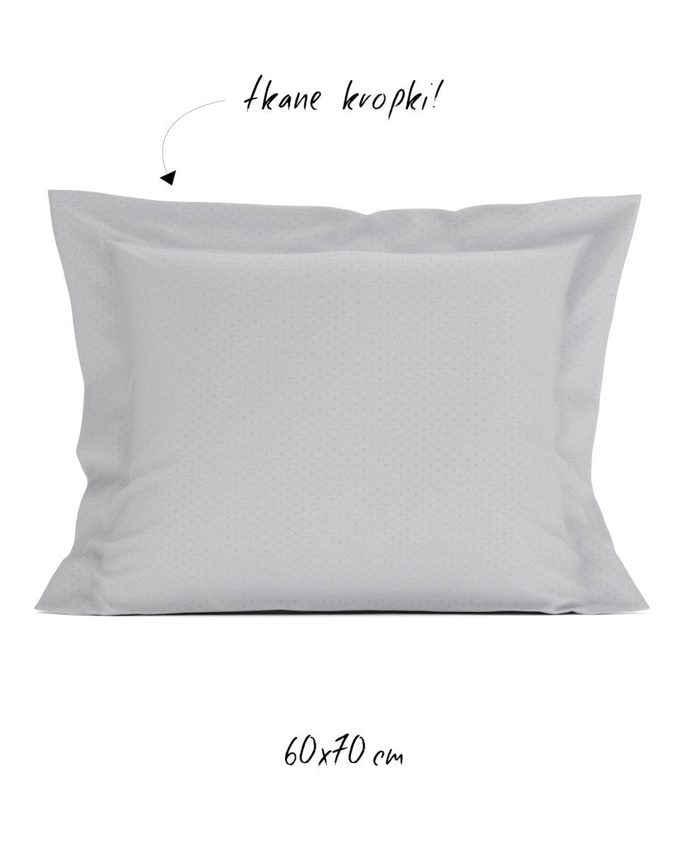 Poszewka hotelowa w tkane kropki 60x70 cm jasnoszara - 100% Satyna-bawełniana