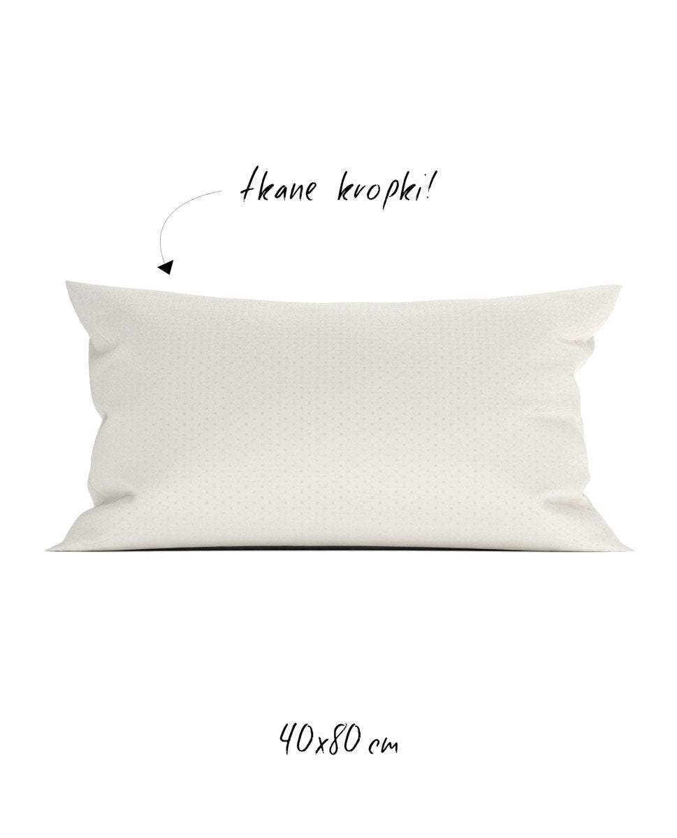 Poszewka hotelowa w tkane kropki 40x80 cm kremowa - 100% Satyna-bawełniana