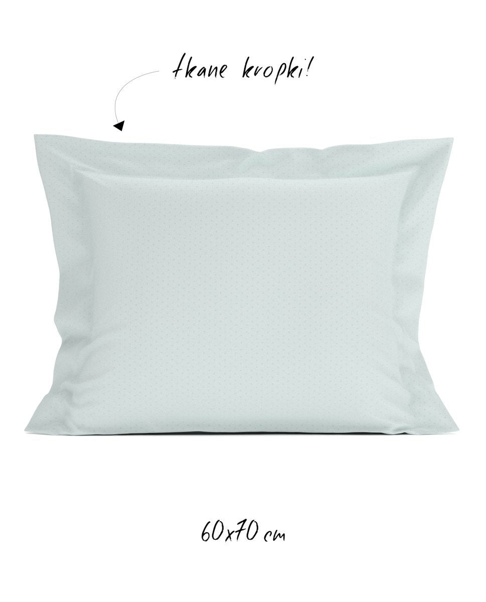 Poszewka hotelowa w tkane kropki 60x70 cm miętowa - 100% Satyna-bawełniana