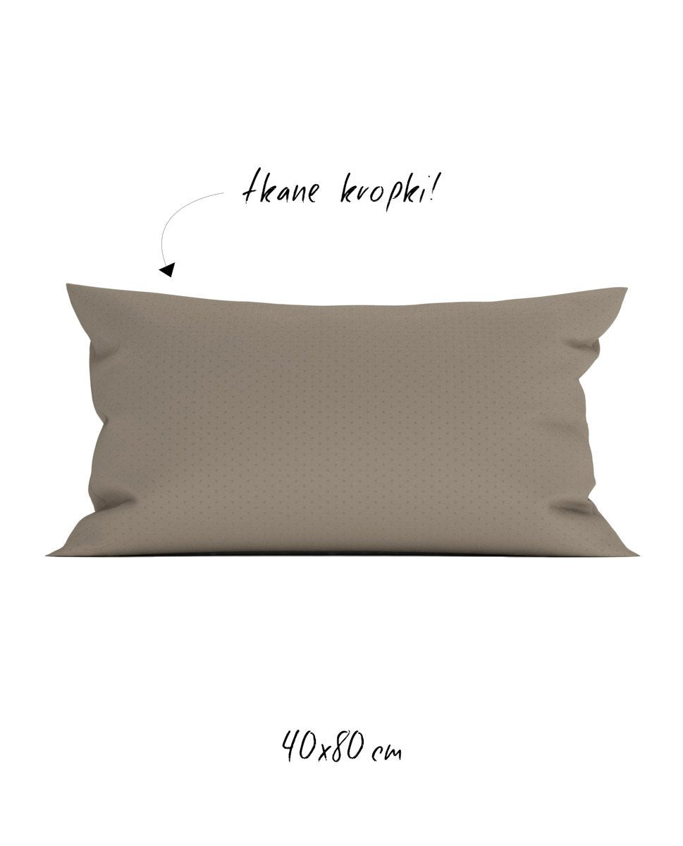 Poszewka hotelowa w tkane kropki 40x80 cm popielaty brąz - 100% Satyna-bawełniana