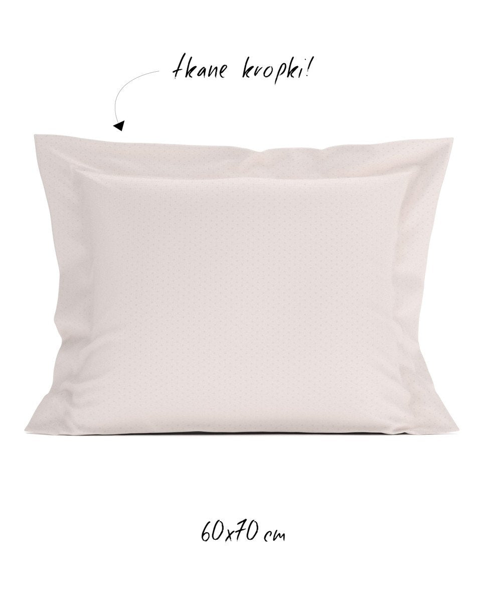 Poszewka hotelowa w tkane kropki 60x70 cm różowa - 100% Satyna-bawełniana