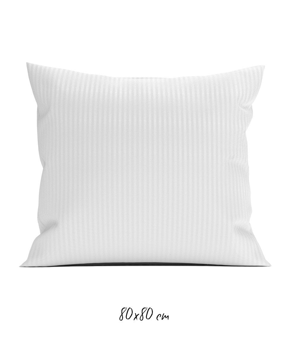 Poszewka hotelowa w tkane paski 80x80 cm biała - 100% Satyna-bawełniana
