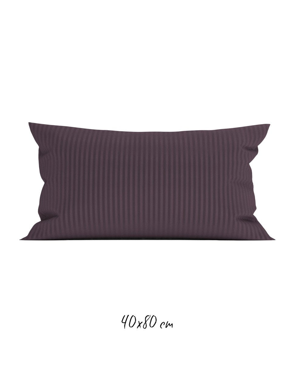 Poszewka hotelowa w tkane paski 40x80 cm ciemnofioletowa - 100% Satyna-bawełniana