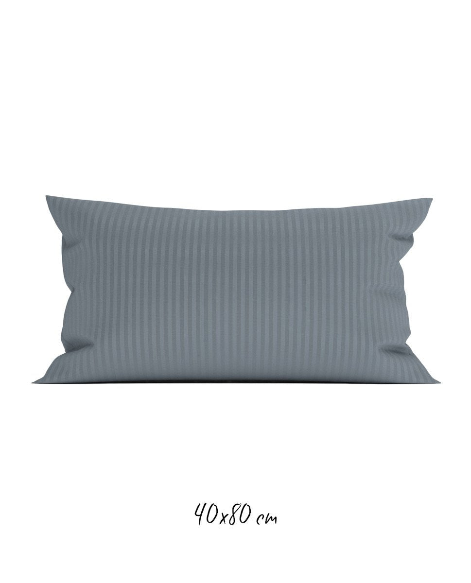 Poszewka hotelowa w tkane paski 40x80 cm ciemnoniebieska - 100% Satyna-bawełniana