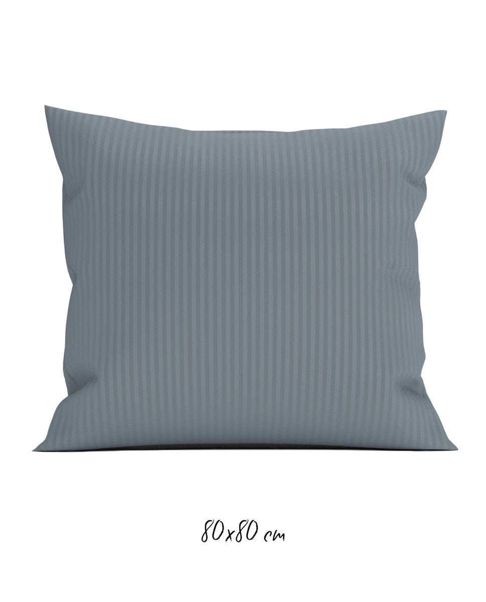 Poszewka hotelowa w tkane paski 80x80 cm ciemnoniebieska - 100% Satyna-bawełniana