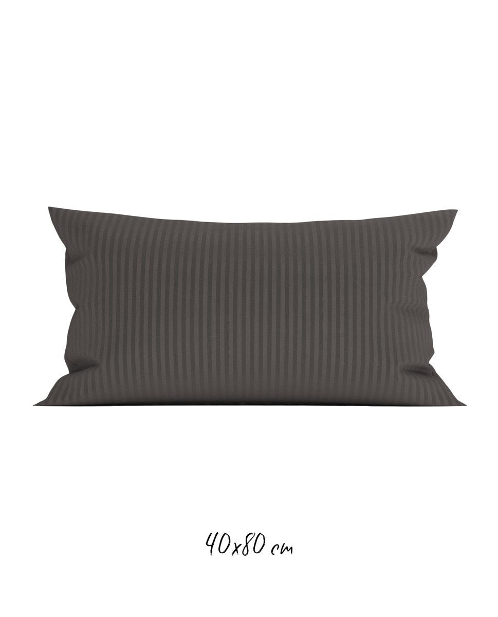 Poszewka hotelowa w tkane paski 40x80 cm grafitowa - 100% Satyna-bawełniana