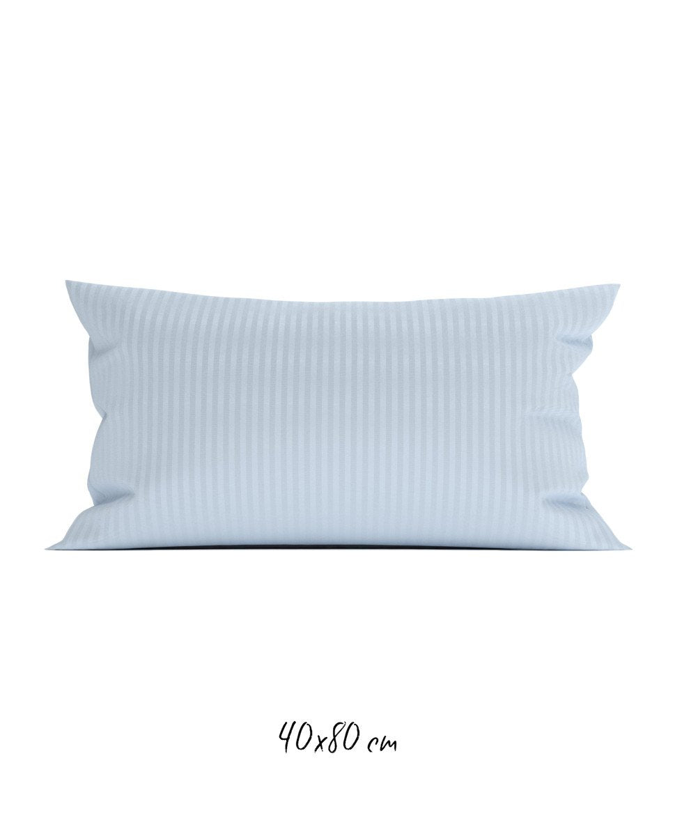 Poszewka hotelowa w tkane paski 40x80 cm jasnoniebieska - 100% Satyna-bawełniana