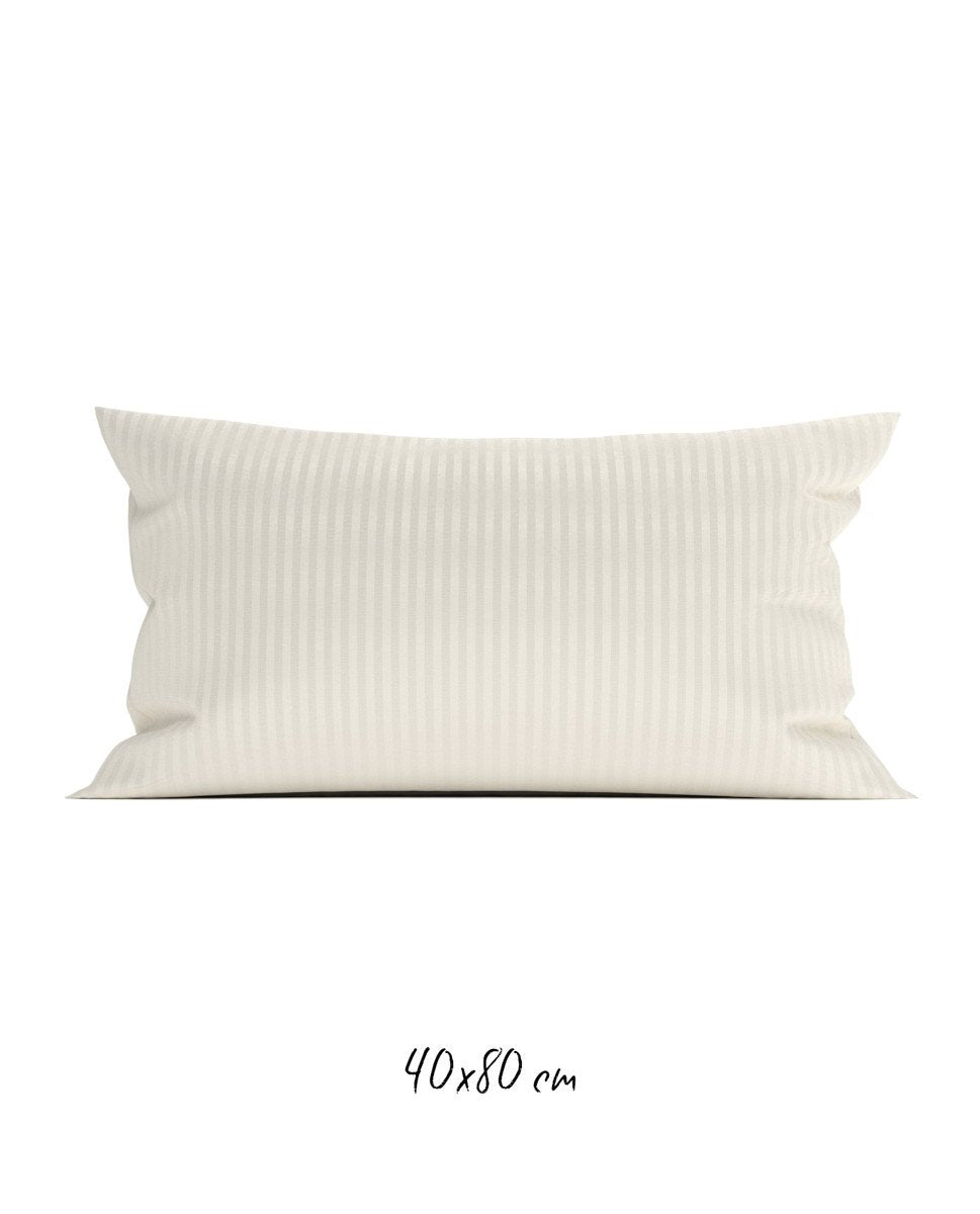 Poszewka hotelowa w tkane paski 40x80 cm kremowa - 100% Satyna-bawełniana