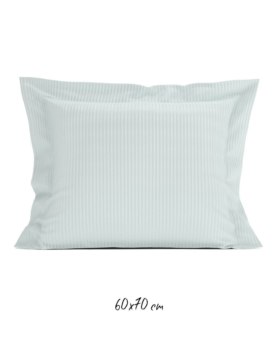 Poszewka hotelowa w tkane paski 60x70 cm miętowa - 100% Satyna-bawełniana