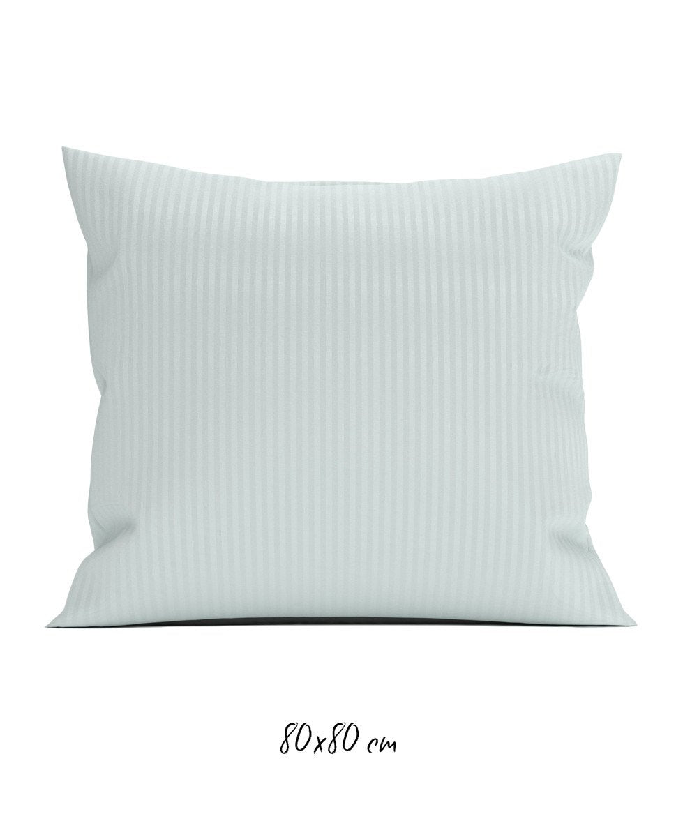 Poszewka hotelowa w tkane paski 80x80 cm miętowa - 100% Satyna-bawełniana