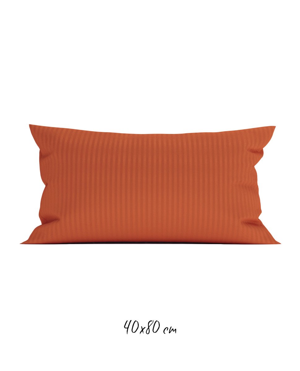 Poszewka hotelowa w tkane paski 40x80 cm pomarańczowa - 100% Satyna-bawełniana