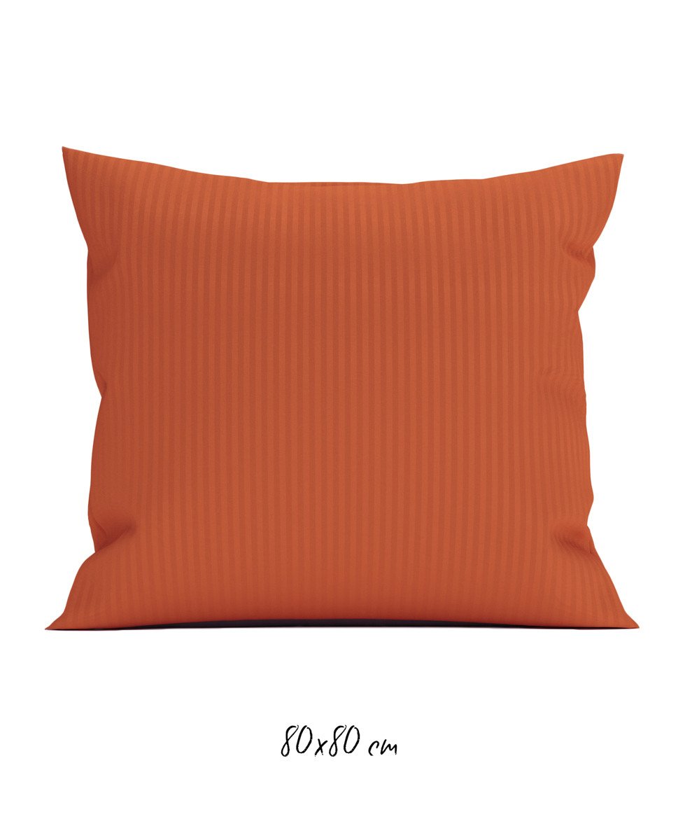 Poszewka hotelowa w tkane paski 80x80 cm pomarańczowa - 100% Satyna-bawełniana