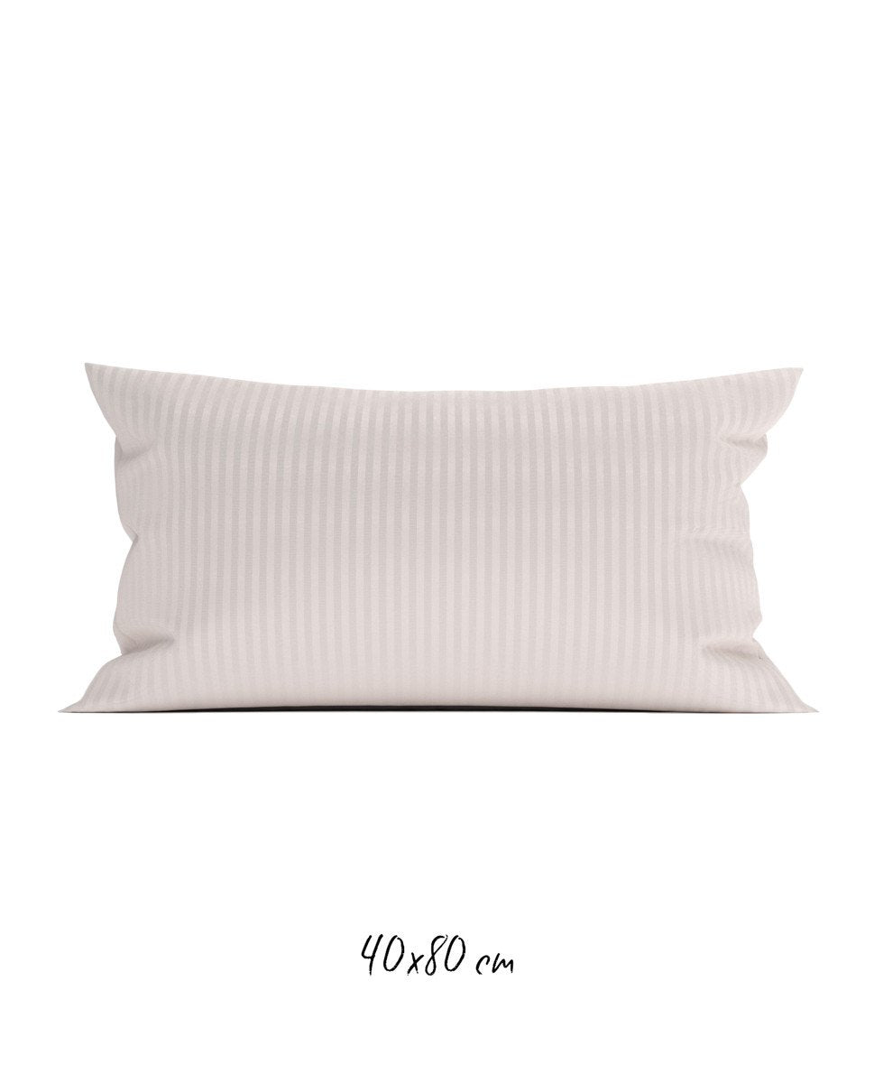 Poszewka hotelowa w tkane paski 40x80 cm różowa - 100% Satyna-bawełniana