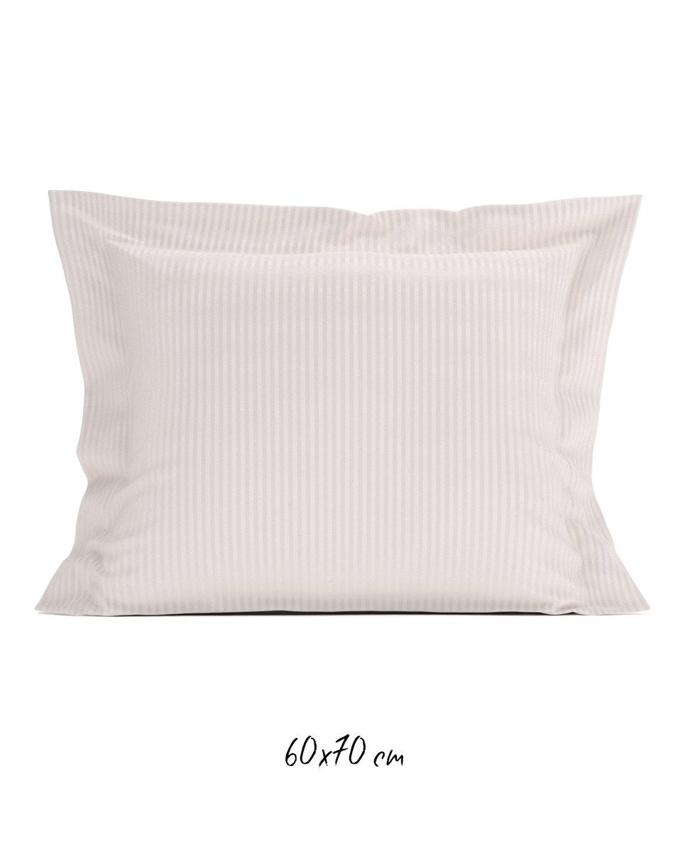 Poszewka hotelowa w tkane paski 60x70 cm różowa - 100% Satyna-bawełniana