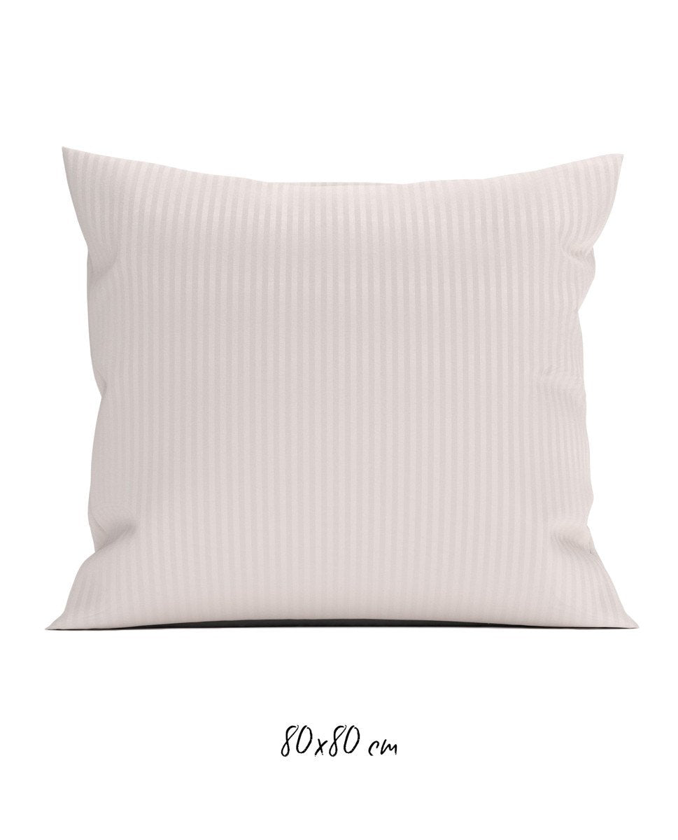 Poszewka hotelowa w tkane paski 80x80 cm różowa - 100% Satyna-bawełniana