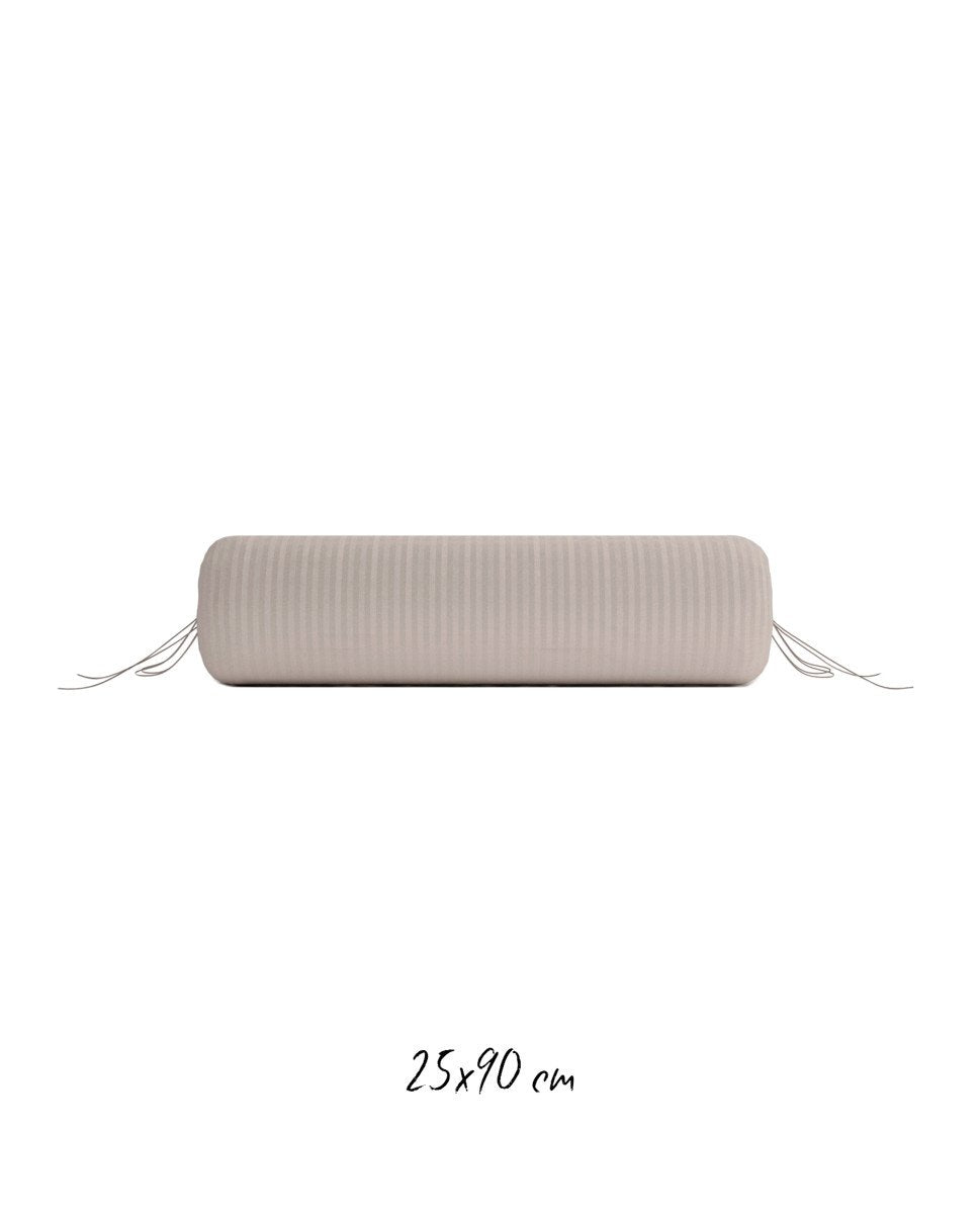 Poszewka hotelowa w tkane paski 25x90 cm beżowa - 100% Satyna-bawełniana