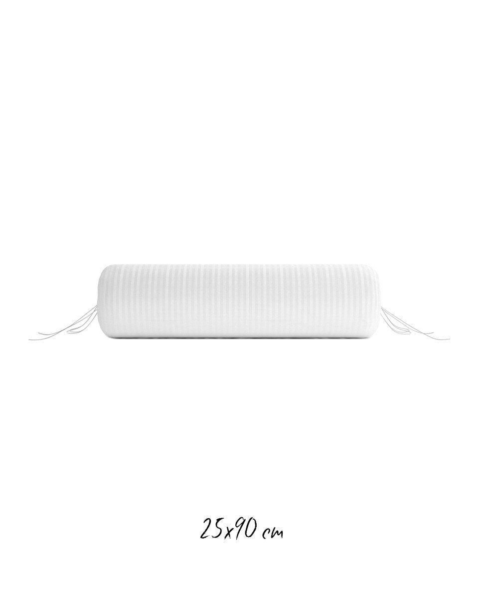 Poszewka hotelowa w tkane paski 25x90 cm biała - 100% Satyna-bawełniana