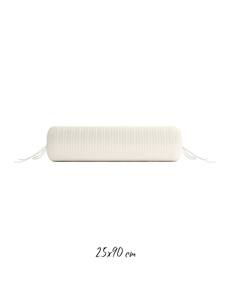 Poszewka hotelowa w tkane paski 25x90 cm kremowa - 100% Satyna-bawełniana