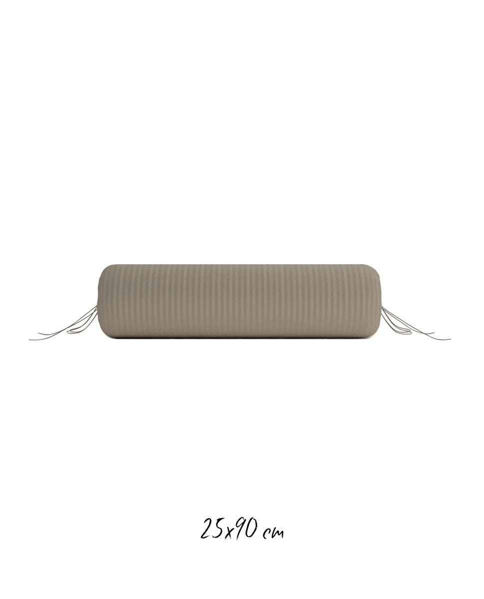 Poszewka hotelowa w tkane paski 25x90 cm popielaty brąz - 100% Satyna-bawełniana