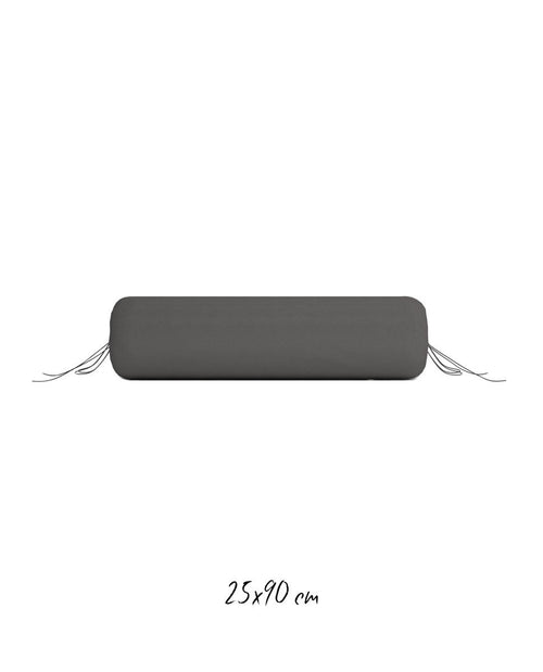 Poszewka na wałek pod głowę 25x90 cm ze 100% Perkalu-bawełnianego w kolorze ciemnoszarym