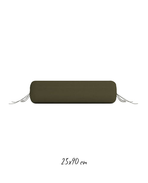 Poszewka na wałek pod głowę 25x90 cm ze 100% Perkalu-bawełnianego w kolorze ciemnozielonym