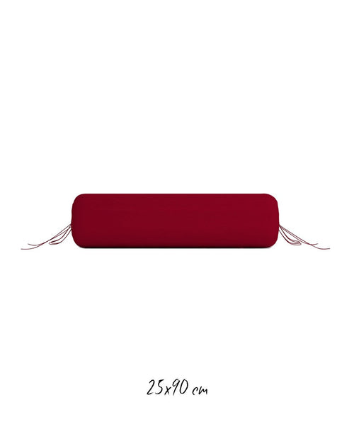 Poszewka na wałek pod głowę 25x90 cm ze 100% Perkalu-bawełnianego w kolorze czerwonym