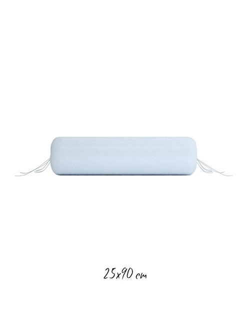 Poszewka na wałek pod głowę 25x90 cm ze 100% Perkalu-bawełnianego w kolorze jasnoniebieskim