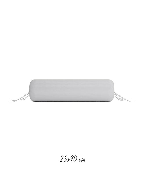 Poszewka na wałek pod głowę 25x90 cm ze 100% Perkalu-bawełnianego w kolorze jasnoszarym